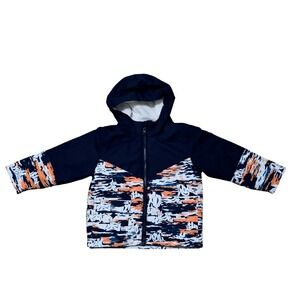 Swiss Tech Boys‎ Hooded Jacket Navy Orange White Camo Puffer Winter Coat Size 2T